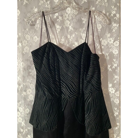 Vintage 90s Dress 1990s Cocktail Party Black Velvet Glam Mob Wife Size Large - Picture 3 of 6